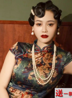 双层珍珠项链配旗袍配饰品颈链子女士中长款锁骨链多圈毛衣链1778
