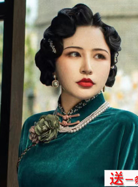 搭配旗袍珍珠项链颈链女士复古百搭多层锁骨链毛衣链子项饰品186