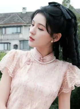 仿珍珠项链配旗袍配饰品颈链子女士锁骨链新中式摄影拍照饰品161