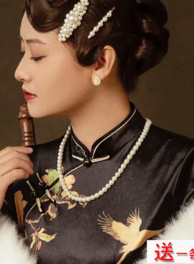 2025年新款搭配旗袍珍珠项链夏季50cm锁骨链女士颈链毛衣链子1610