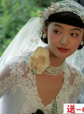 仿珍珠颈链子新娘项链女士摄影拍照饰品多层锁骨链五层choker040