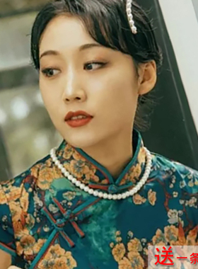 搭配旗袍珍珠项链女士拍照写真配饰品毛衣链子短款锁骨链颈链604