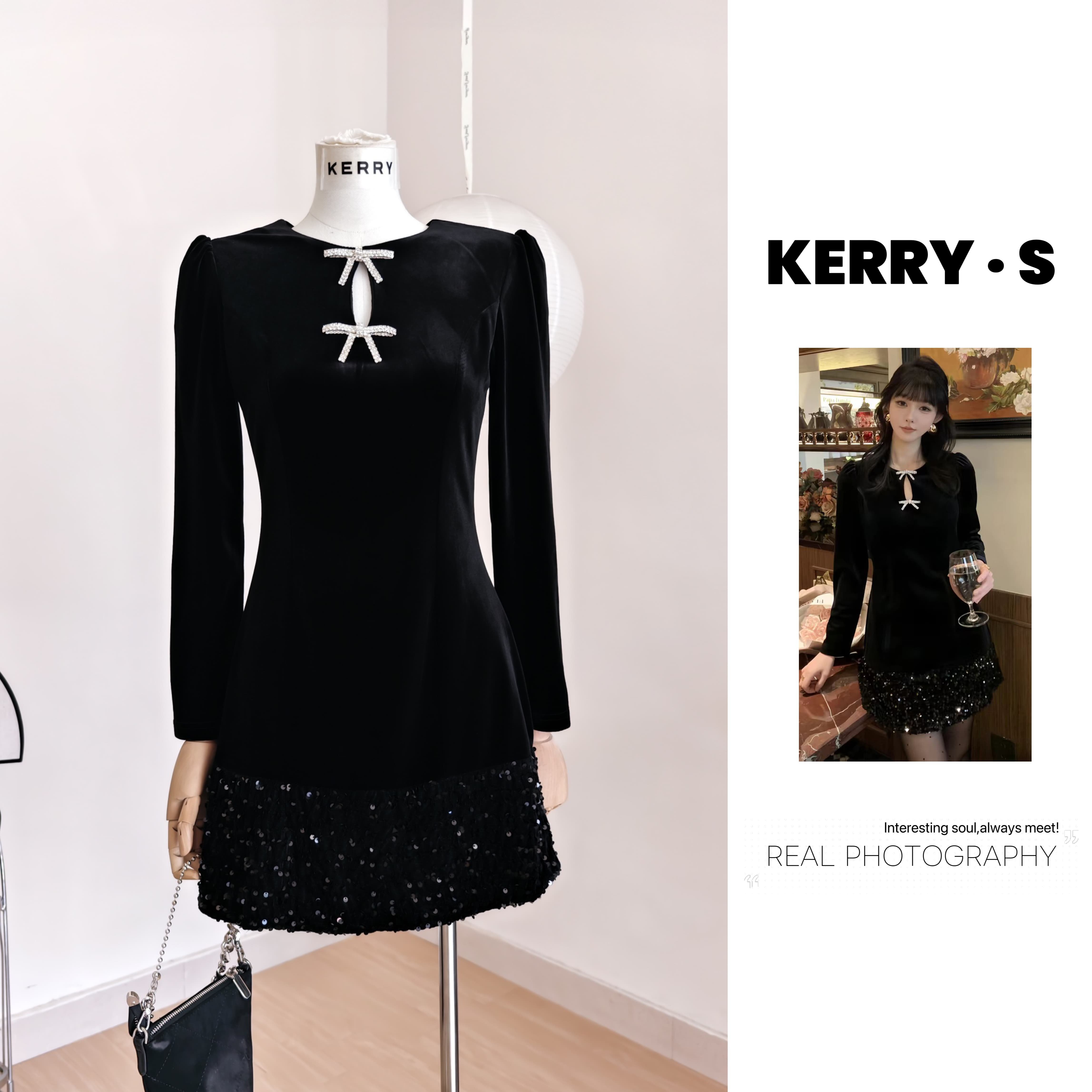 秋冬赫本千金风亮片丝绒黑色连衣裙女气质纯欲小黑裙元旦跨年穿搭,女装/女士精品,连衣裙,淘宝优惠券,粉丝福利购,淘宝优惠卷