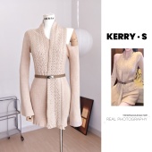 春季 法式 千金风重工烫钻连衣裙女气质显瘦收腰围脖短裙子韩系穿搭