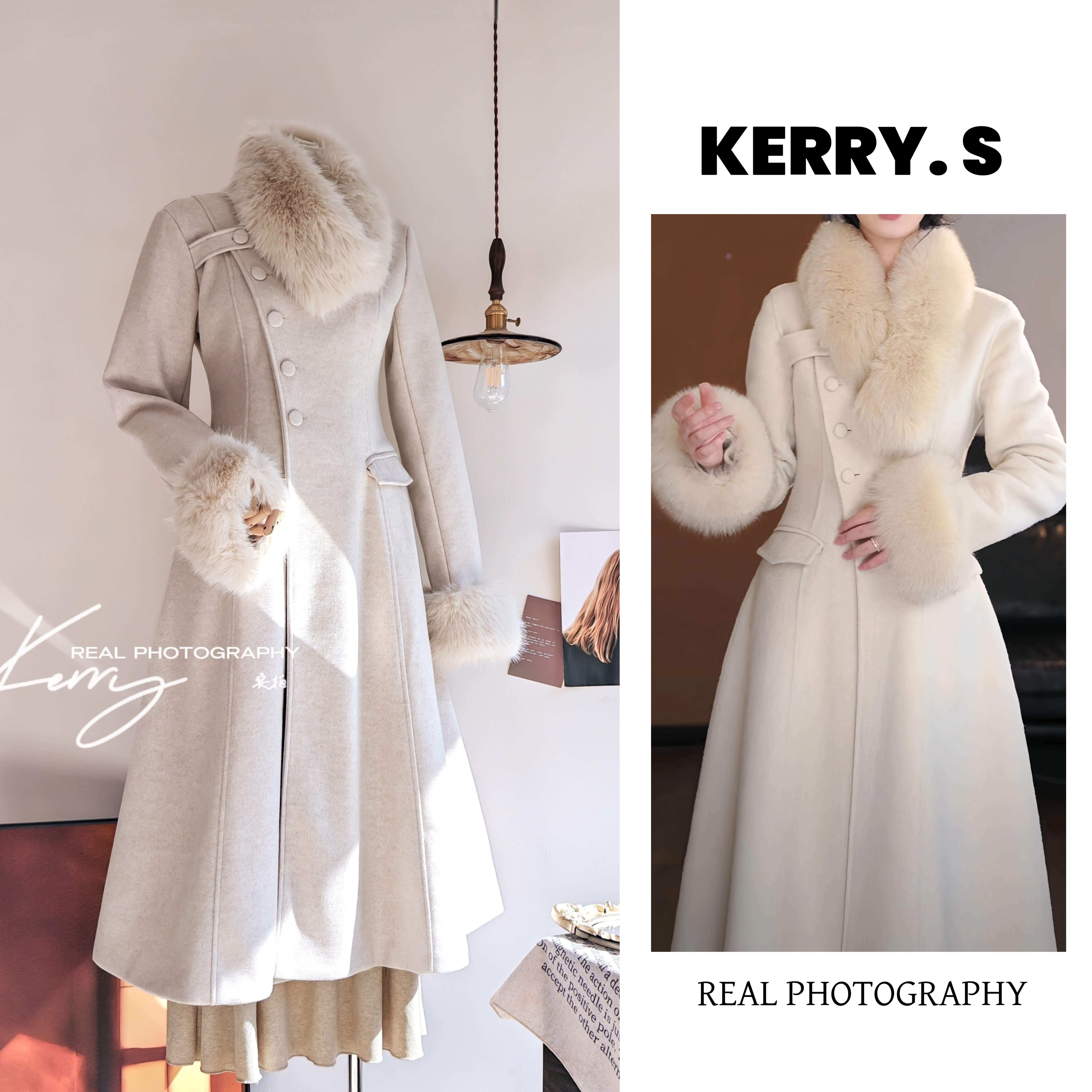 乖乖大小姐 千金风大毛领毛呢大衣长款收腰保暖外套温柔气质穿搭,女装/女士精品,毛呢外套,淘宝优惠券,粉丝福利购,淘宝优惠卷