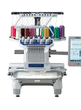 brother兄弟牌商用绣花机PR1055X/PR680W/VR绣帽绣鞋绣T恤刺绣机