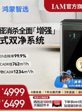 华为鸿蒙智选 IAM智能消毒空气净化器X5增强版家用除甲醛除过敏原