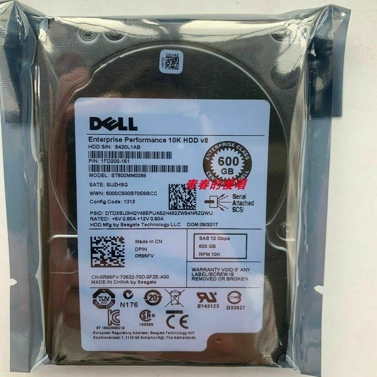 DELL 0R95FV 600G 10K SAS 12Gb R440 R540 R640 R740 R930 硬盘