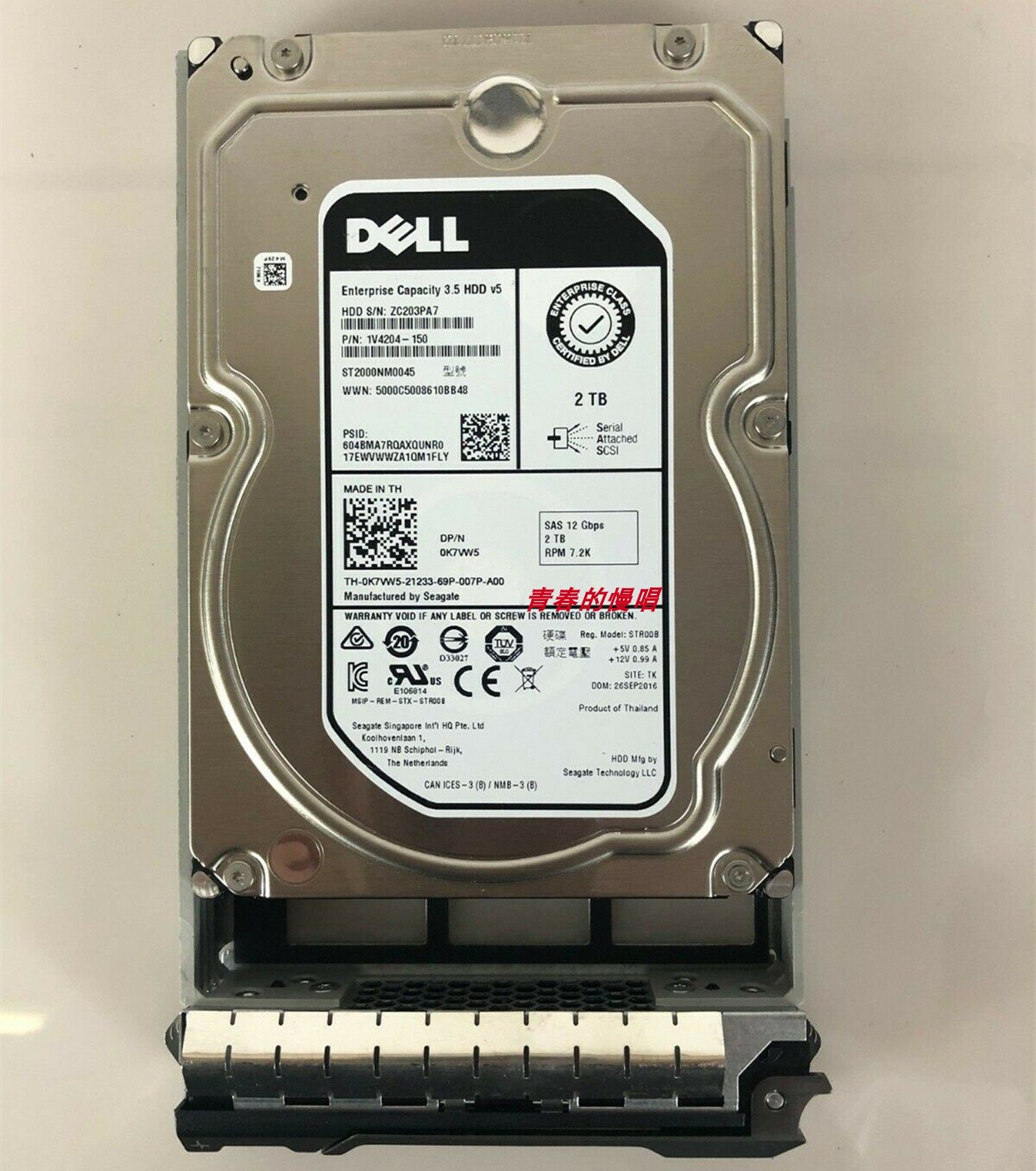 DELL 0K7VW5 ST2000NM0045 2T 2TB 3.5 SAS 12Gb R430 R730 硬盘