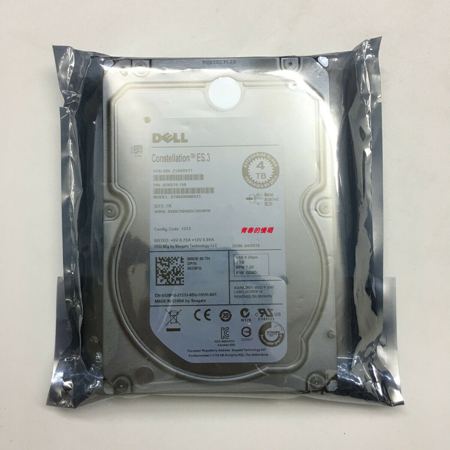 原装DELL R410 R710 R930 R730 0529FG 4T 4TB SAS 6Gb服务器硬盘