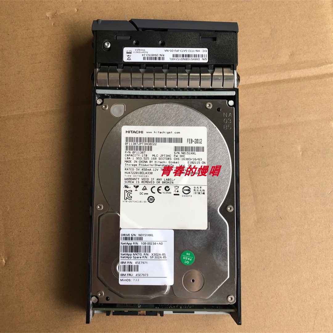 原装NetApp X302A-R5 SP-302A-R5 1T 1TB SATA DS2246 DS4243硬盘