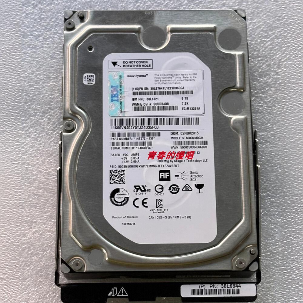IBM AEDF 38L6721 38L6764 6TB 6T SAS 3.5寸T10 DCS3700存储硬盘