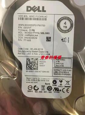 DELL WD4001FYYG 0202V7 202V7 4TB 7.2K SAS 3.5 6Gb服务器硬盘
