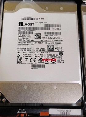 NetApp E-X4074A 8TB 7.2K SAS 12Gb硬盘 DE6600 E2760 111-02891