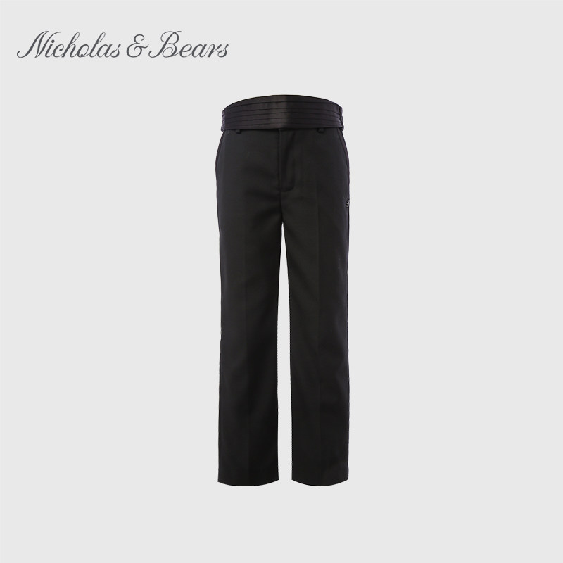 力高芘熊2023男童西装休闲裤儿童经典贵族风中大童礼服西裤春秋装