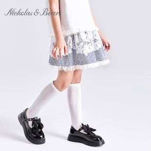 力高芘熊2023新款女童半身裙蕾丝碎花休闲时尚夏季薄款中大童短裙