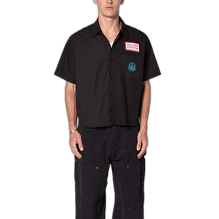 1h可退 【美国直邮】mnml SHRC 格子旗短款衬衫 - 黑色