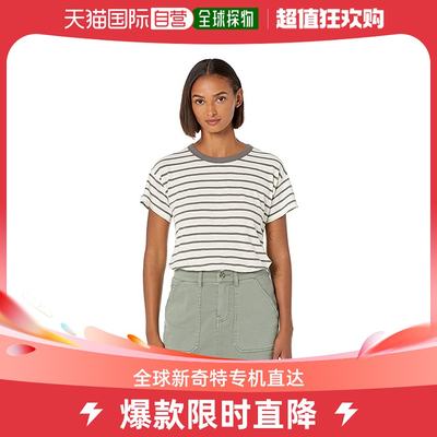 香港直邮潮奢 Madewell 女士Whisper Rib-Crewneck 棉质条纹T恤(M