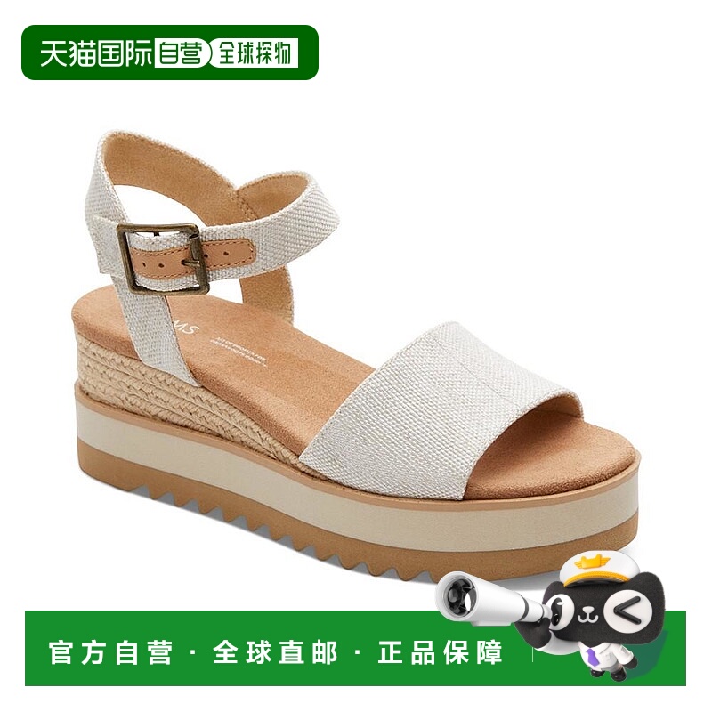1h可退 【美国直邮】TOMS|女士黛安娜平底坡跟凉鞋坡跟鞋