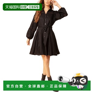 黑色 Bob亚麻腰带迷你连衣裙 美国奥莱直发 Hale 自营