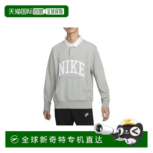 灰色耐克 日本直邮Nike 字母印花长袖 Polo衫 男款