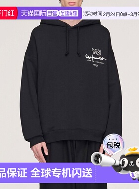 1h可退 香港直邮Y-3 男士 印花连帽衫 MKB2604BLACK black黑色 舒