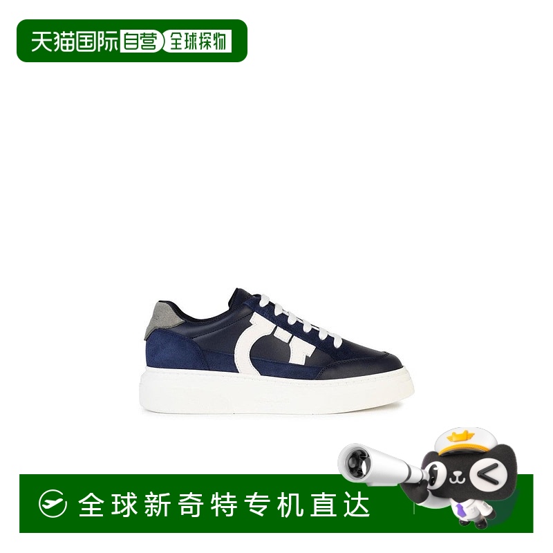 自營(yíng) salvatore ferragamo卡西娜藍(lán)色皮革運(yùn)動(dòng)鞋-藍(lán)色 【美國(guó)奧萊