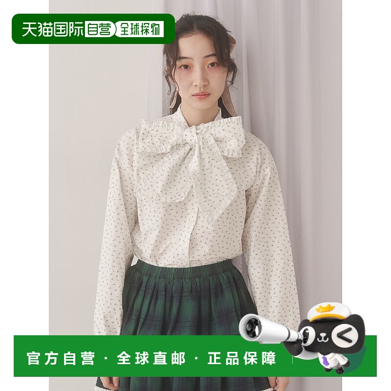 1h可退 日本直邮merry jenny 女装 荷叶边蝴蝶结衬衫 春夏透气宽