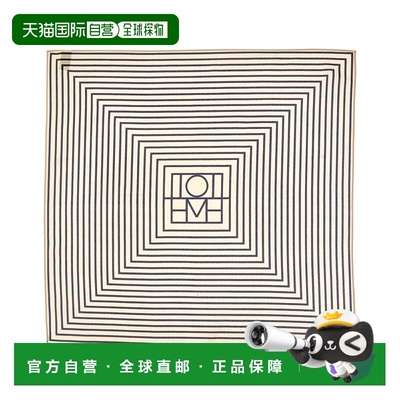 自营TOTEME Geometric Print Monogram Silk Scarf - black 美国