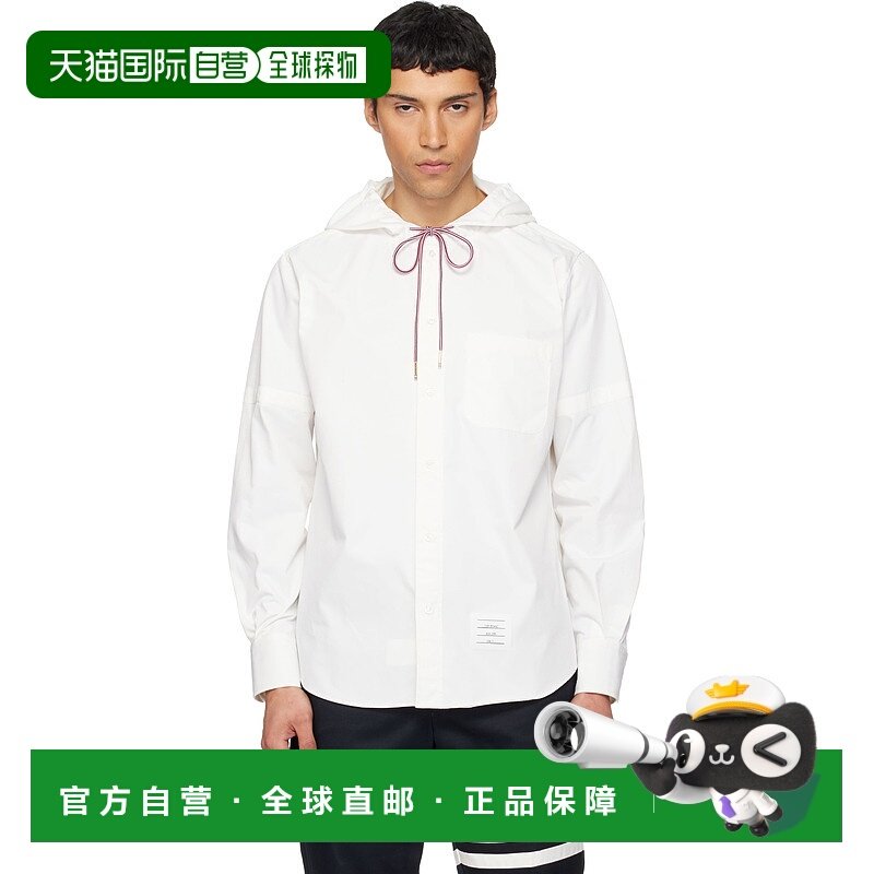 1h可退 香港直邮Thom Browne 汤姆 布朗 男士 白色 Hooded Nylon
