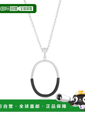 自营 simona纯银、黑色珐琅椭圆形项链 - 黑色 美国奥莱直发吊坠