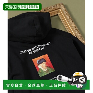 加绒连帽卫衣 1h可退 男女同款 WORK 知性画家印 日本直邮GLOBAL