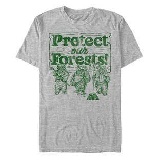 Sun 男士 森林营地短袖 恤 星球大战伊沃克人保护我们 Fifth