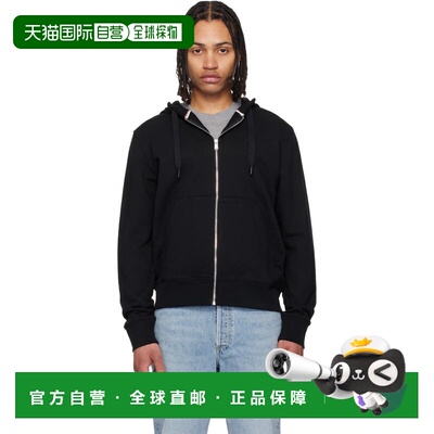 香港直邮潮奢 BOSS 波士 男士 黑色 Cotton Terry Tonal Logo 连