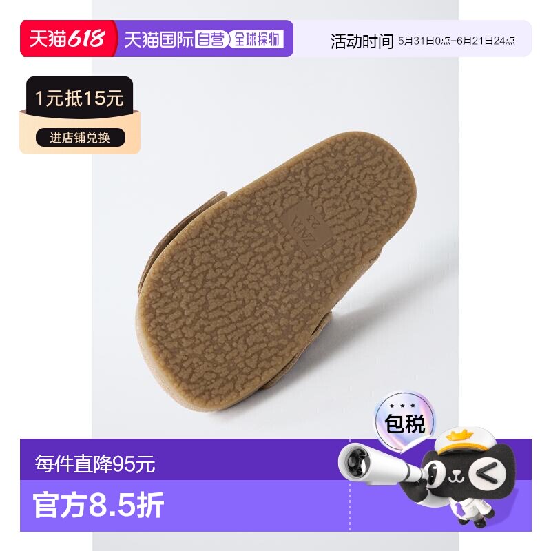 日本直邮Zara蝴蝶结木底凉鞋