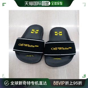 21年春季 香港直邮OFF 男鞋 OMIC001R2 WHITE休闲一字拖LOGO拖鞋 新款