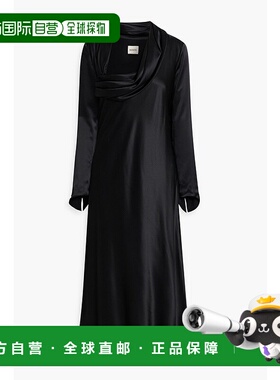 香港直邮KHAITE 女士 Olivier cupro-satin 垂褶中长连衣裙 53343