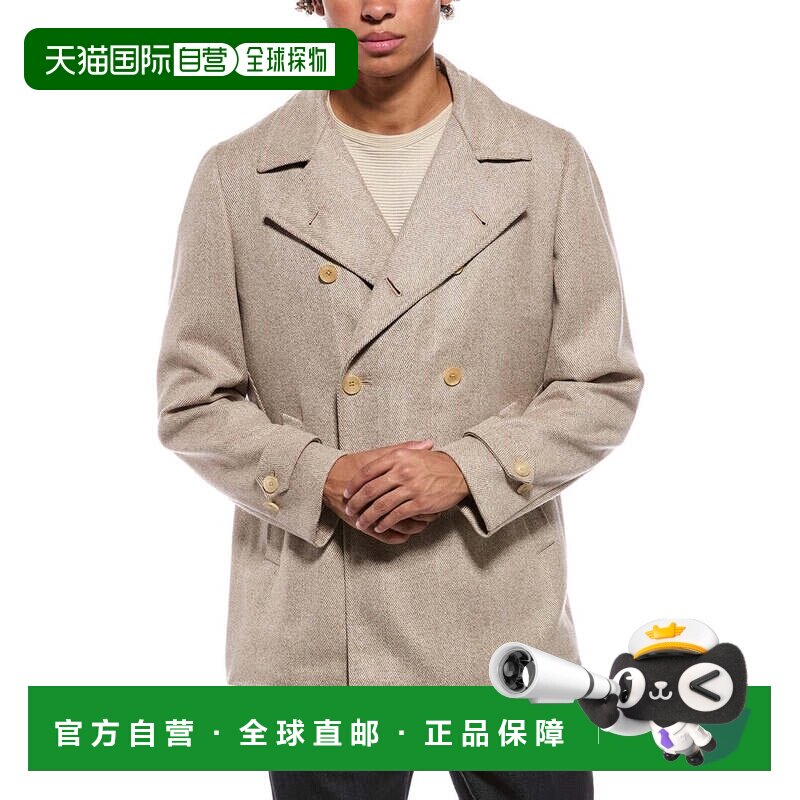 自营ISAIA Peacoat羊绒-米色外套 男装美国直发奥莱 美国奥莱直发