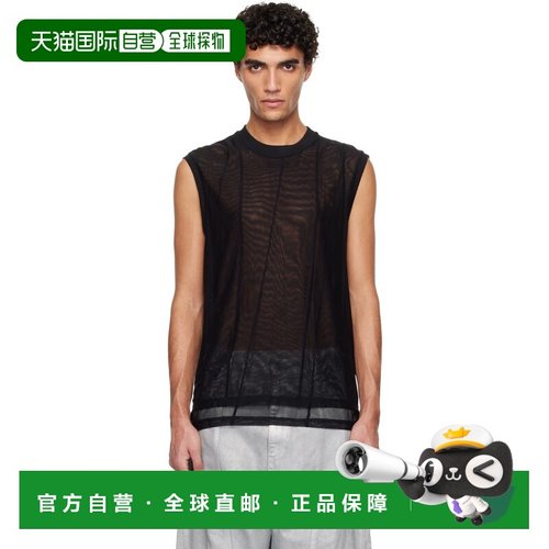 1h可退 香港直邮Mugler 穆勒 男士 黑色 Spiral 背心 25F3TO08228