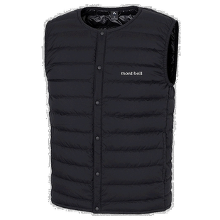 日潮跑腿Montbell男士高级羽绒圆领马甲背心