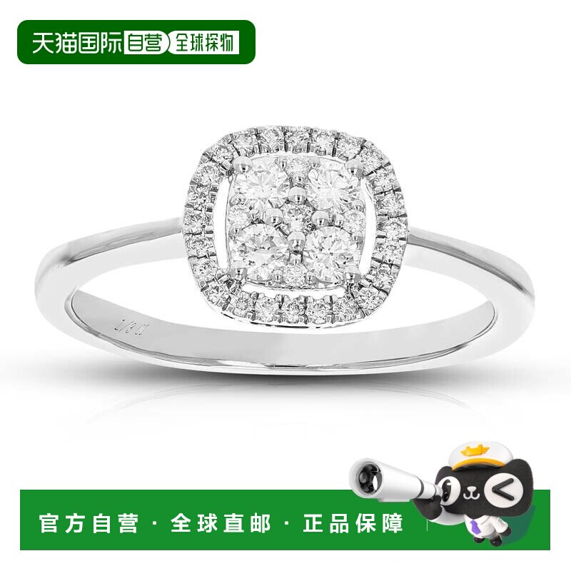 自营vir jewels1/3 克拉圆形切割实验室制造钻石订婚戒指 925 纯