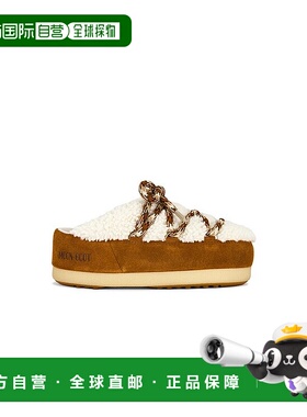 1h可退 香港直邮moon boot 月亮靴 女士 Evx 毛羊皮凉拖 80D14701