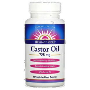 香港直发Heritage Store蓖麻油素食胶囊60粒茴香油膳食补充补充剂