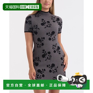md灰色mx花朵黄昏 自营Ellen 毛衣连衣裙 花朵短袖 美国 Tracy女式