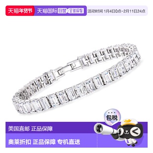 自营Ross-Simons Emerald-Cut CZ Tennis Bracelet in Sterling S