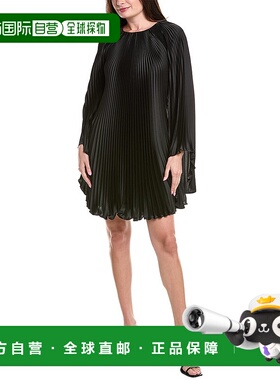 自营 Rene Ruiz褶皱鸡尾酒会连衣裙-黑色 美国奥莱直发