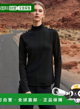 自营 Veronica Beard 女款 Nate 纽扣高领上衣，黑色 - 黑色 美国