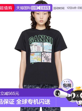 1h可退 香港直邮GANNI 甘尼 女士 黑色 Basic Cotton Jersey Bear
