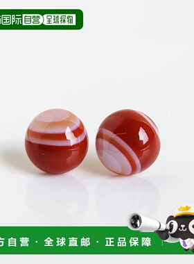 1h可退 日本直邮cui-cui 女装 K10YG橙色蕾丝玛瑙耳钉 904126