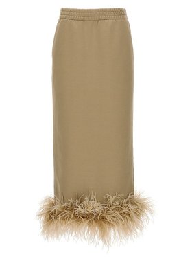 潮奢 Prada 普拉达 女士 羽毛中长半身裙 131102SOOO13YG